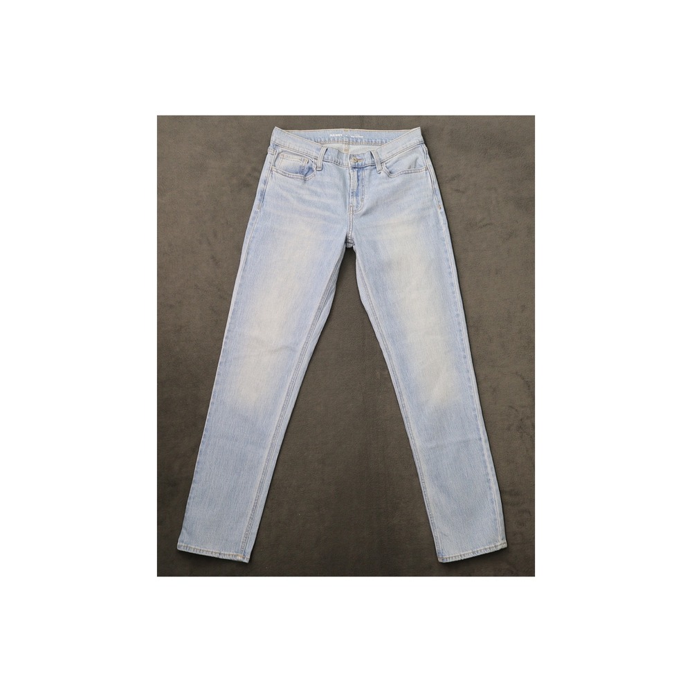 Old Navy Wow Boyfriend Jeans Womens 4 Light Blue Excellent Mid Rise Straight Leg